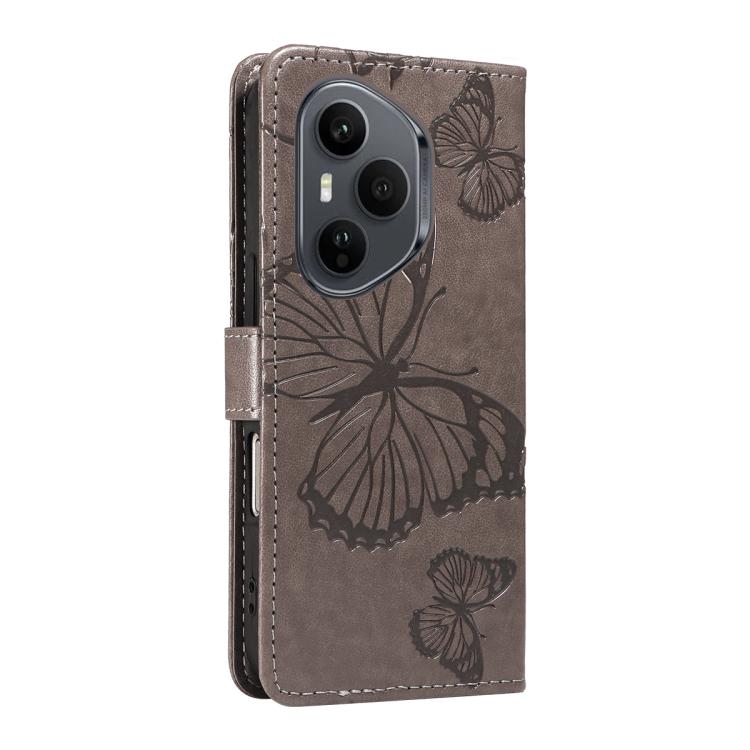 For Honor 400 Pro Global 160.8mm 3D Butterfly Embossed Pattern Flip Leather Phone Case