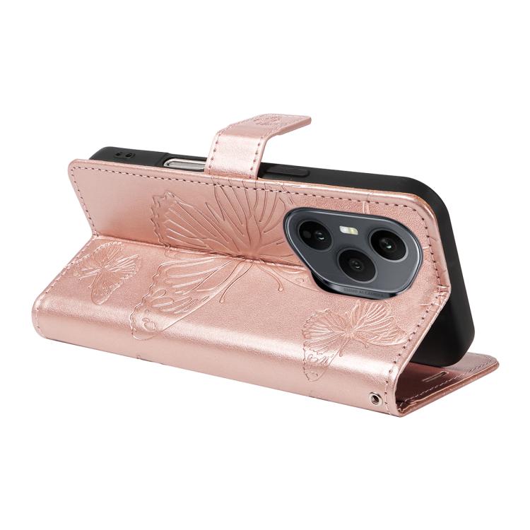 For Honor 400 Pro Global 160.8mm 3D Butterfly Embossed Pattern Flip Leather Phone Case