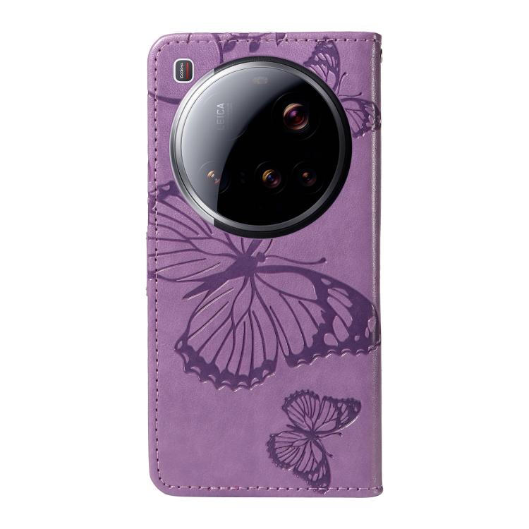 For Xiaomi 15 Ultra 5G Global 3D Butterfly Embossed Pattern Flip Leather Phone Case