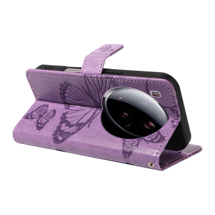 For Xiaomi 15 Ultra 5G Global 3D Butterfly Embossed Pattern Flip Leather Phone Case