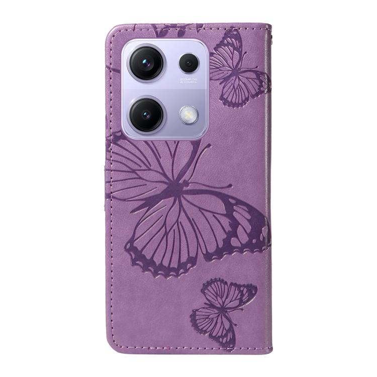 For Xiaomi Poco M6 Pro 4G Global 3D Butterfly Embossed Pattern Flip Leather Phone Case