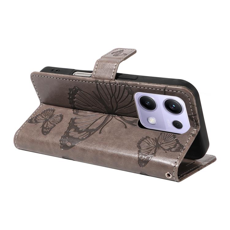 For Xiaomi Poco M6 Pro 4G Global 3D Butterfly Embossed Pattern Flip Leather Phone Case