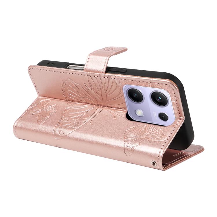 For Xiaomi Poco M6 Pro 4G Global 3D Butterfly Embossed Pattern Flip Leather Phone Case
