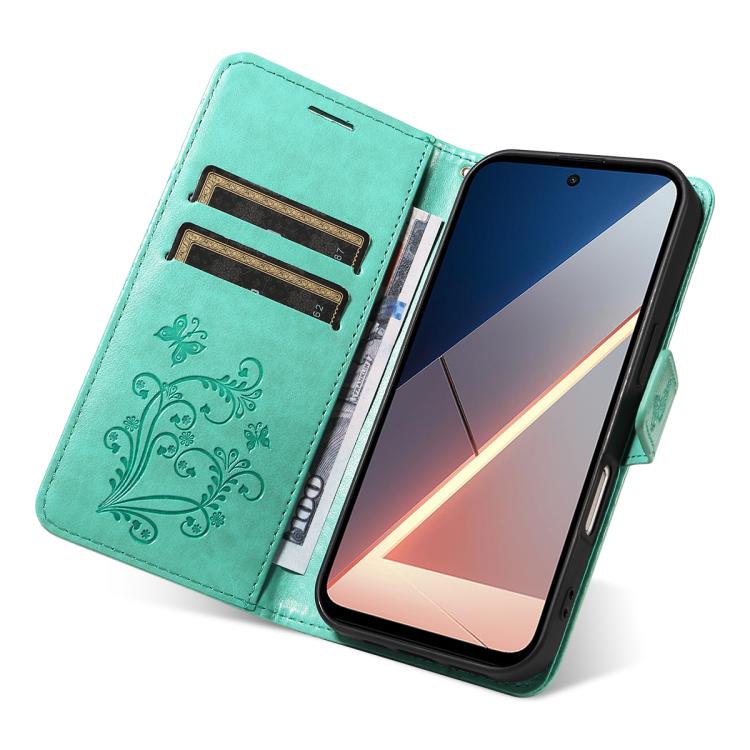For Xiaomi Poco M7 4G 169mm 3D Butterfly Embossed Pattern Flip Leather Phone Case