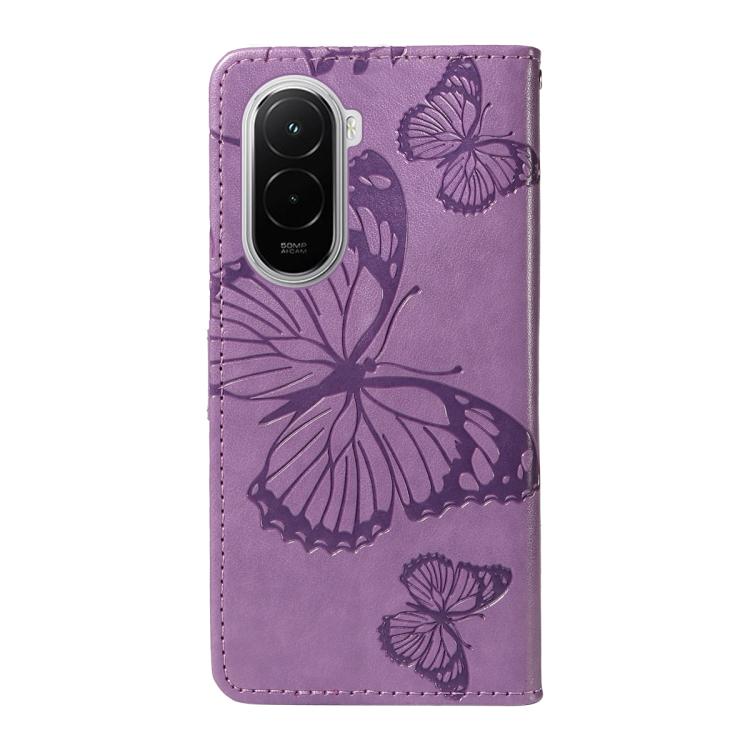 For Xiaomi Poco M7 4G 169mm 3D Butterfly Embossed Pattern Flip Leather Phone Case