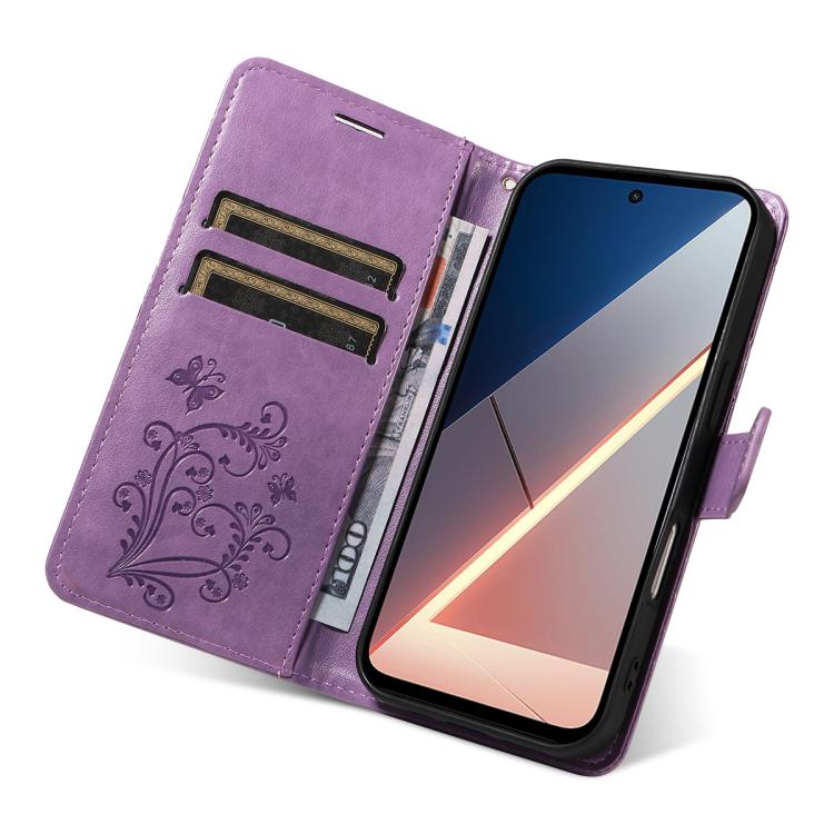 For Xiaomi Poco M7 4G 169mm 3D Butterfly Embossed Pattern Flip Leather Phone Case