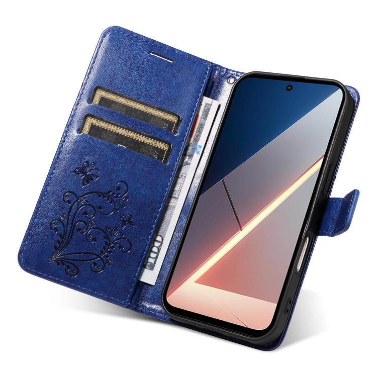For Xiaomi Poco M7 4G 169mm 3D Butterfly Embossed Pattern Flip Leather Phone Case