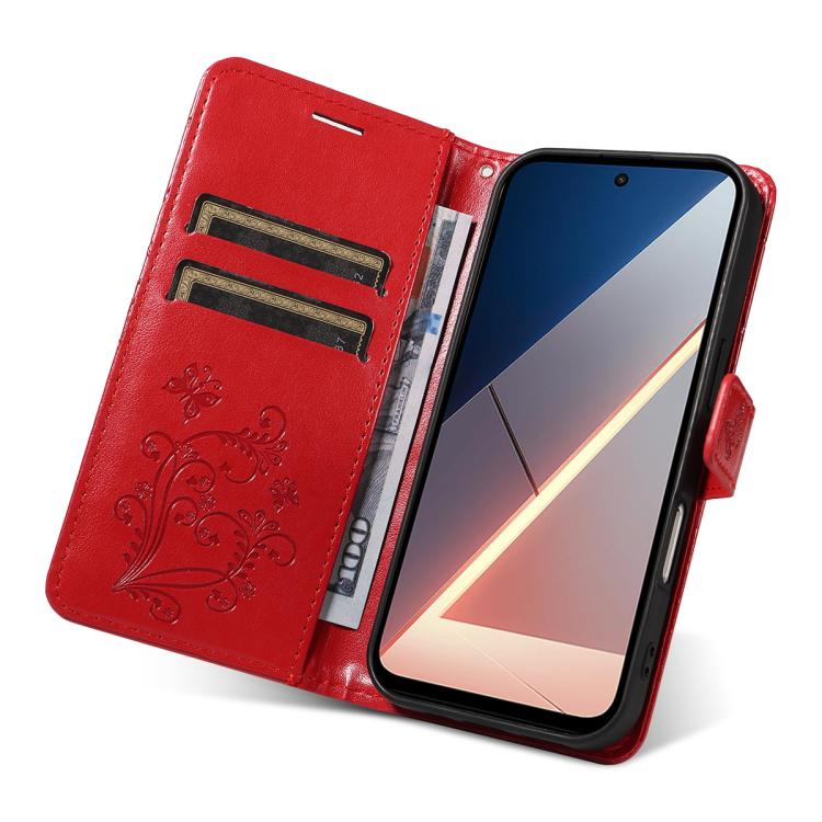 For Xiaomi Poco M7 4G 169mm 3D Butterfly Embossed Pattern Flip Leather Phone Case