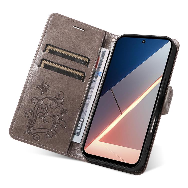 For Xiaomi Poco M7 4G 169mm 3D Butterfly Embossed Pattern Flip Leather Phone Case