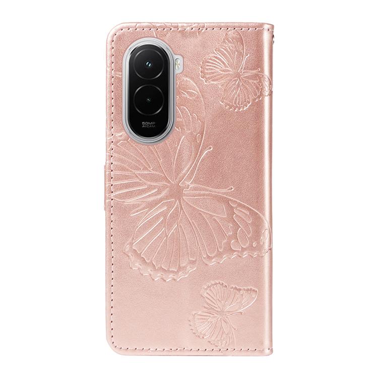For Xiaomi Poco M7 4G 169mm 3D Butterfly Embossed Pattern Flip Leather Phone Case