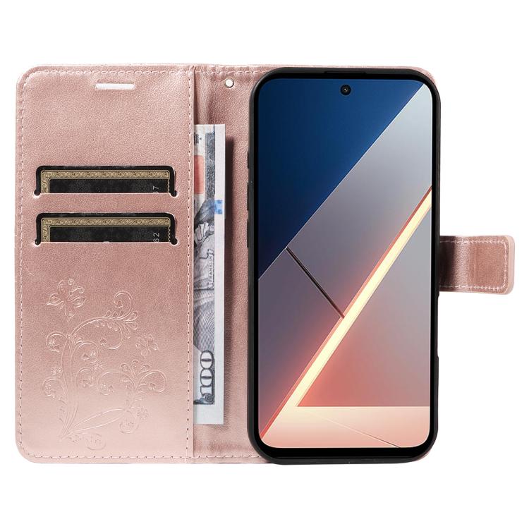 For Xiaomi Poco M7 4G 169mm 3D Butterfly Embossed Pattern Flip Leather Phone Case