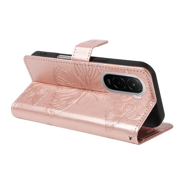 For Xiaomi Poco M7 4G 169mm 3D Butterfly Embossed Pattern Flip Leather Phone Case