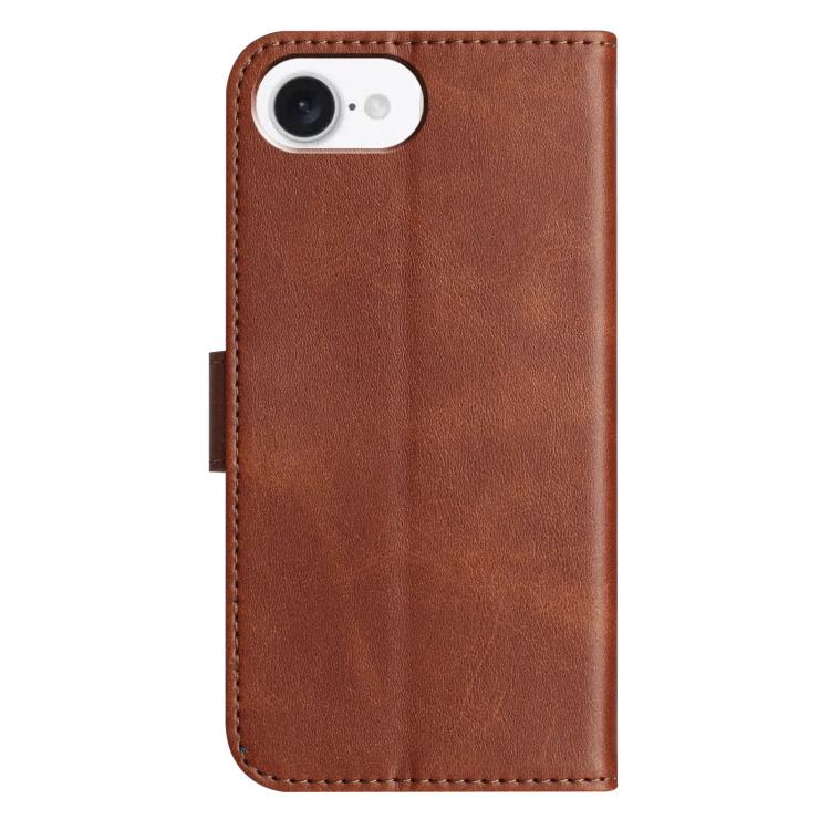 For iPhone 17e / 16e Dual-Folded S-shape Leather Phone Case