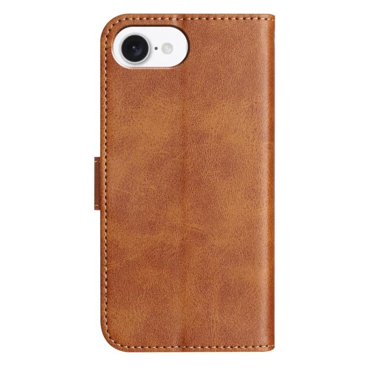 For iPhone 17e / 16e Dual-Folded S-shape Leather Phone Case