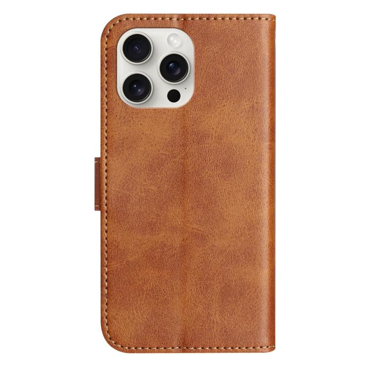 For iPhone 16 Pro Dual-Folded S-shape Leather Phone Case