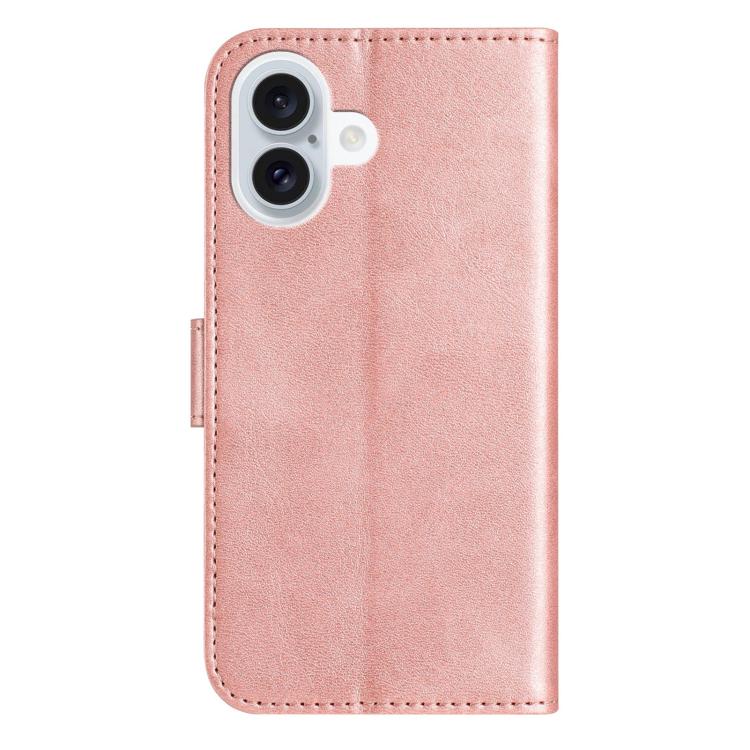 For iPhone 16 Dual-Folded S-shape Leather Phone Case