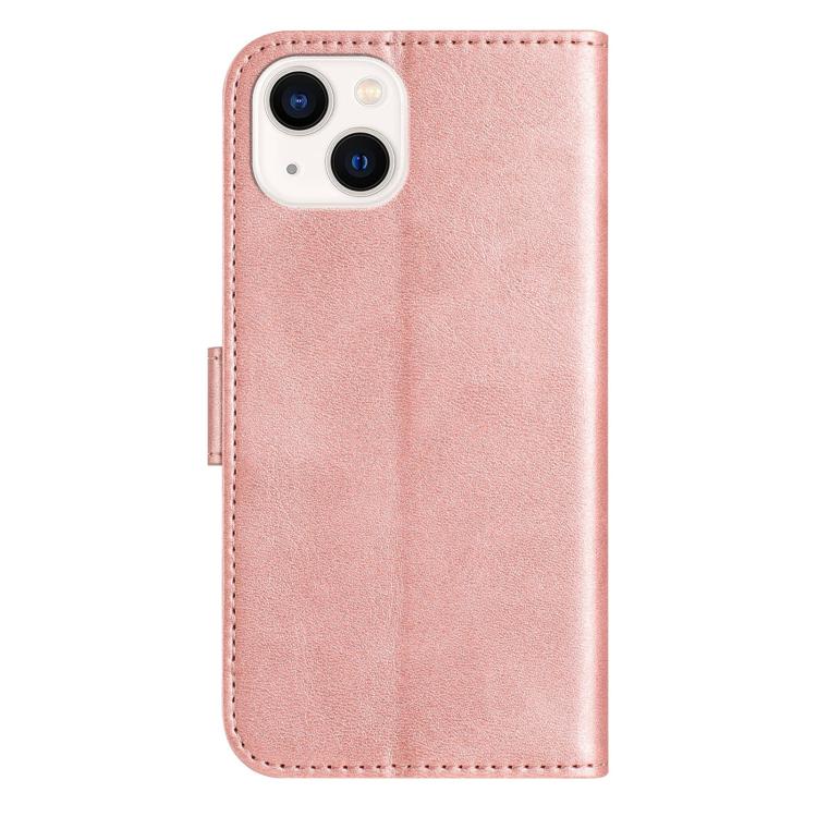 For iPhone 15 Plus Dual-Folded S-shape Leather Phone Case