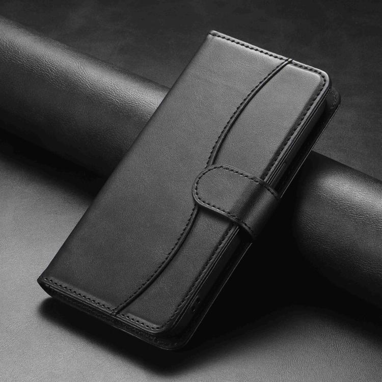 For iPhone 15 Dual-Folded S-shape Leather Phone Case