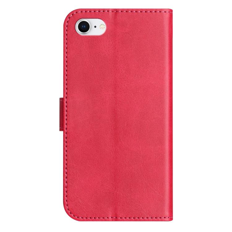 For iPhone 7 / 8 / SE 2022 Dual-Folded S-shape Leather Phone Case