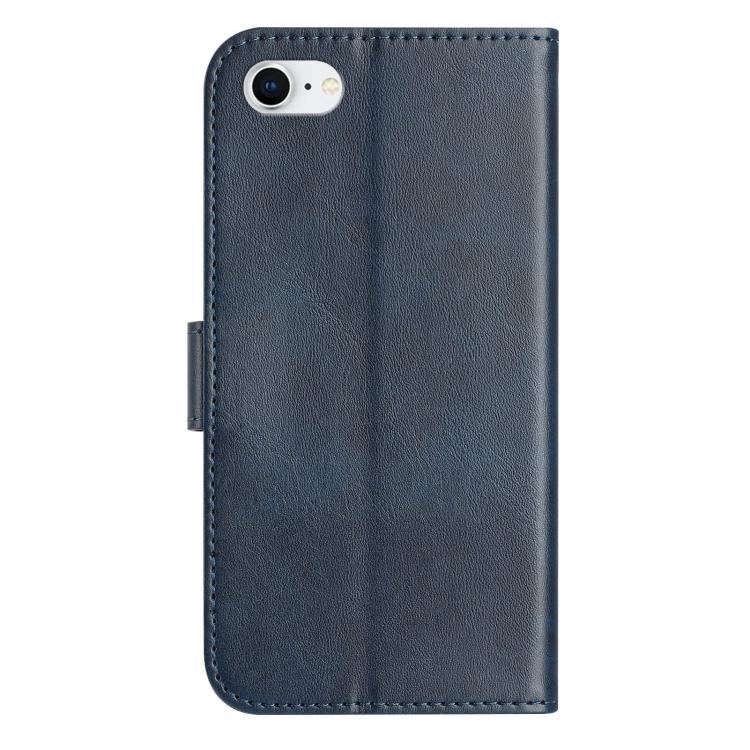 For iPhone 7 / 8 / SE 2022 Dual-Folded S-shape Leather Phone Case