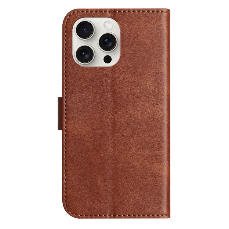 For iPhone 13 Pro Dual-Folded S-shape Leather Phone Case
