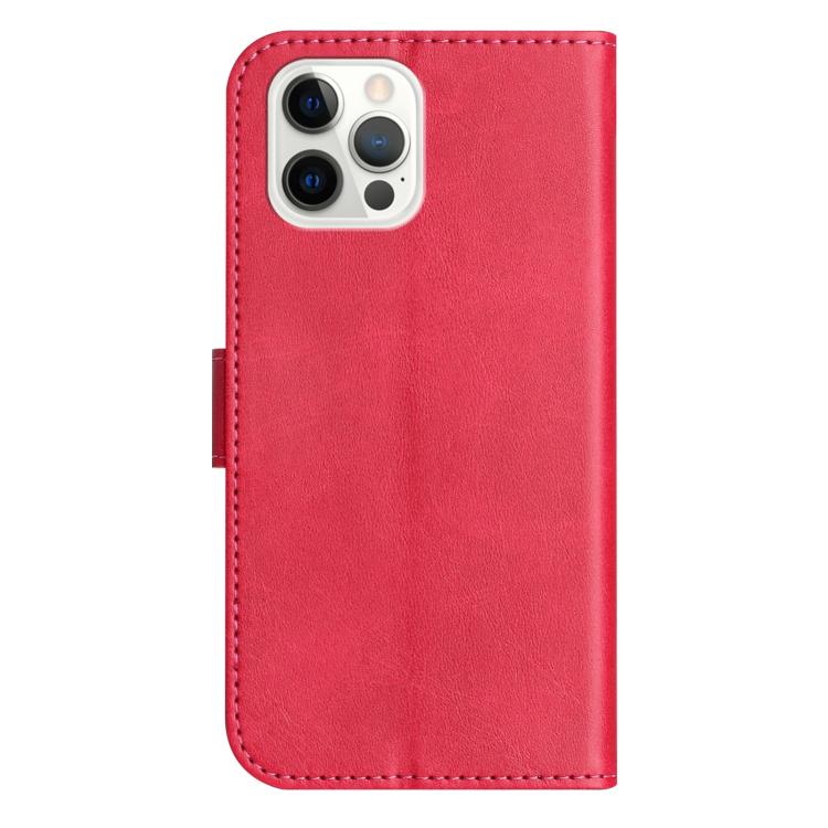 For iPhone 12 Pro Max Dual-Folded S-shape Leather Phone Case