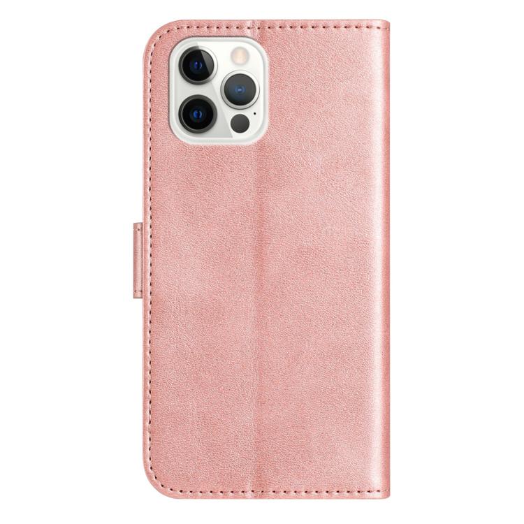 For iPhone 12 Pro Max Dual-Folded S-shape Leather Phone Case