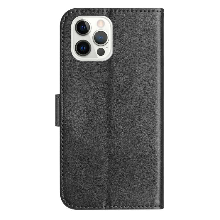 For iPhone 12 Pro Max Dual-Folded S-shape Leather Phone Case