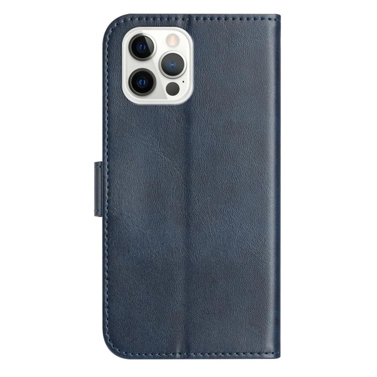 For iPhone 12 Pro Max Dual-Folded S-shape Leather Phone Case