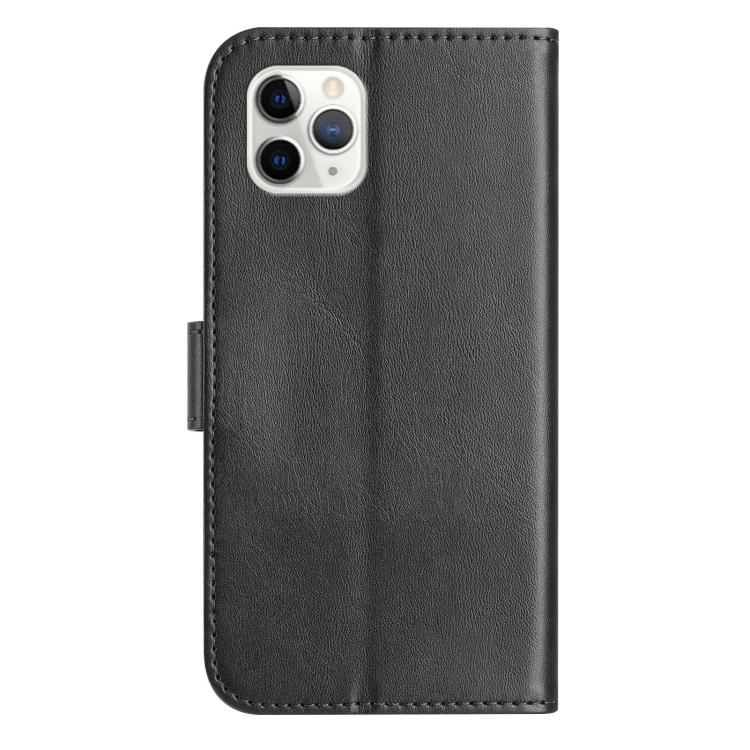 For iPhone 11 Pro Max Dual-Folded S-shape Leather Phone Case