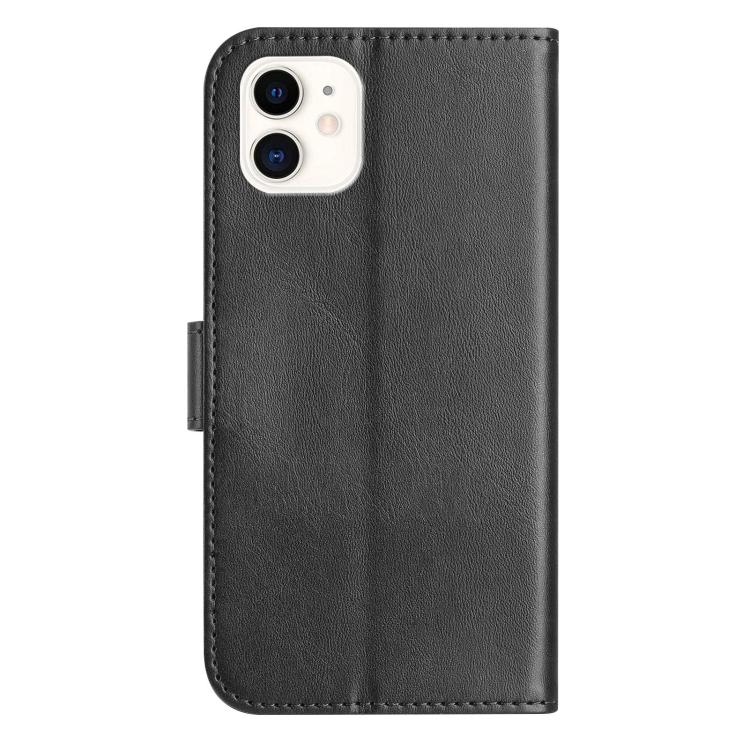 For iPhone 11 Dual-Folded S-shape Leather Phone Case