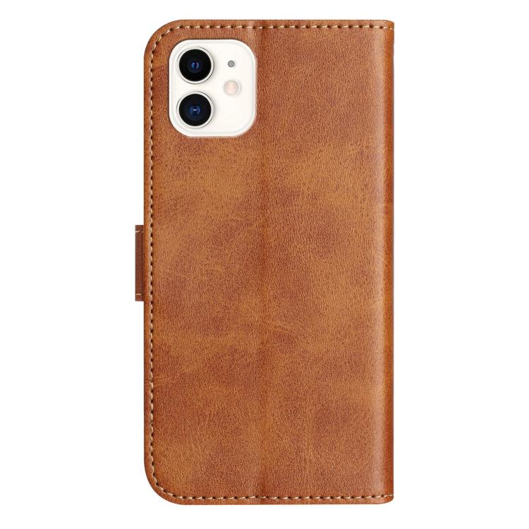 For iPhone 11 Dual-Folded S-shape Leather Phone Case