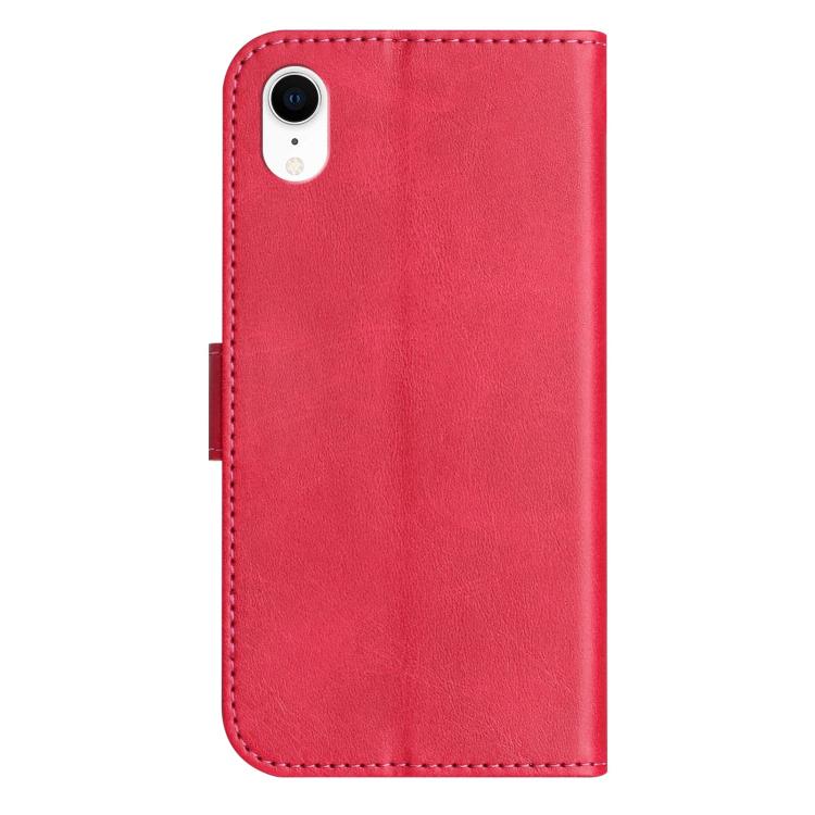 For iPhone XR Dual-Folded S-shape Leather Phone Case