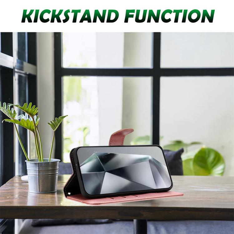 For iPhone XR Dual-Folded S-shape Leather Phone Case