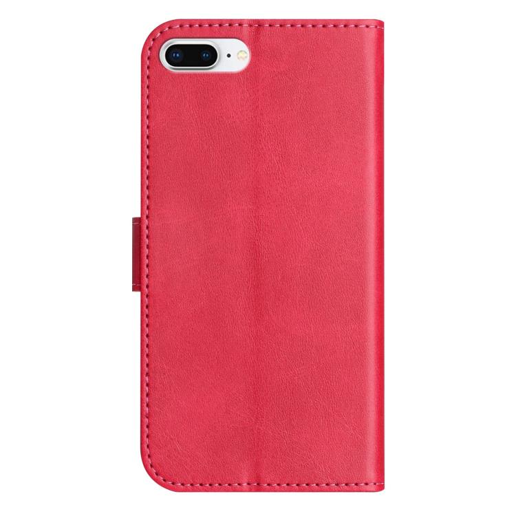 For iPhone 7 Plus / 8 Plus Dual-Folded S-shape Leather Phone Case