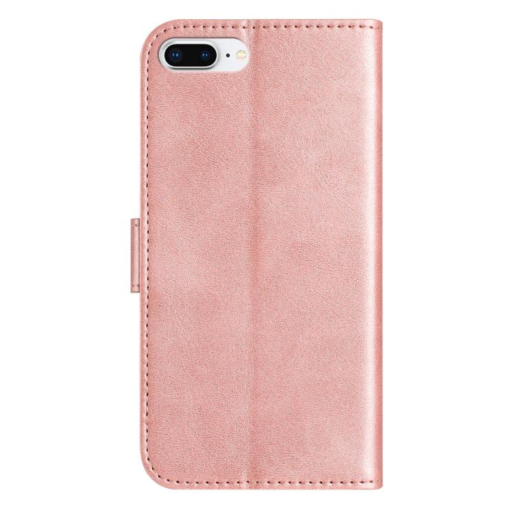 For iPhone 7 Plus / 8 Plus Dual-Folded S-shape Leather Phone Case