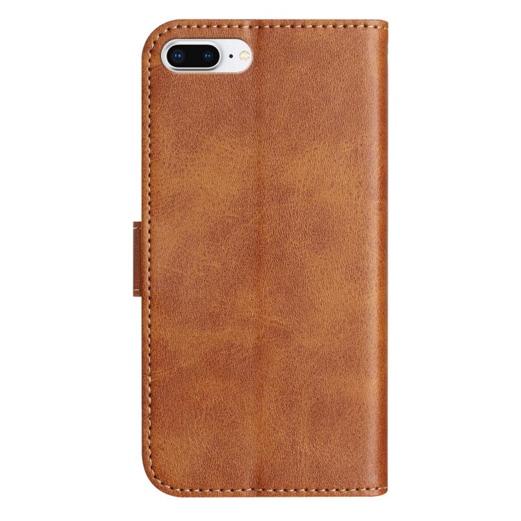 For iPhone 7 Plus / 8 Plus Dual-Folded S-shape Leather Phone Case