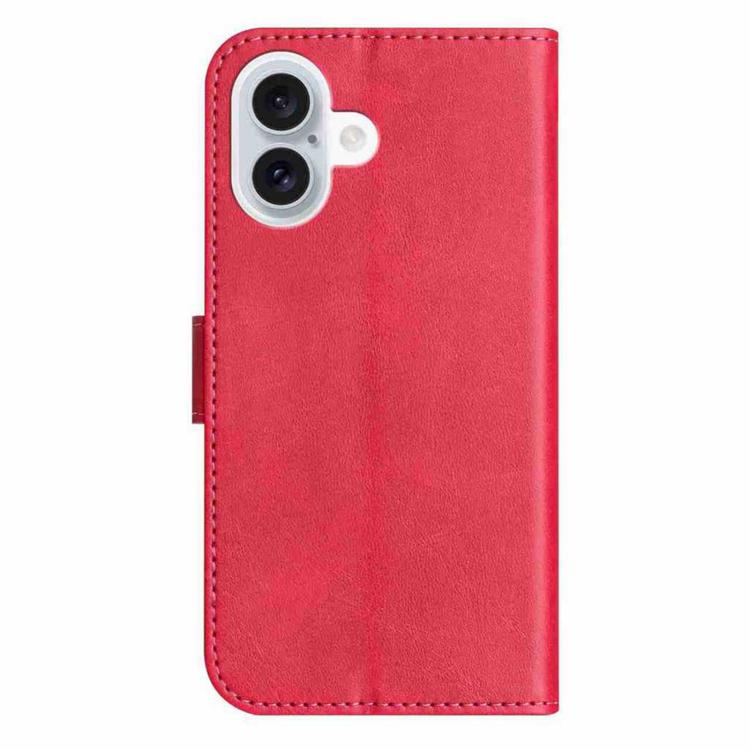 For iPhone 17 Dual-Folded S-shape Leather Phone Case