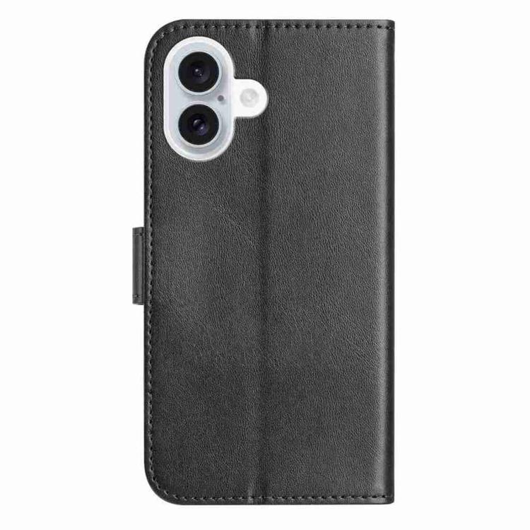 For iPhone 17 Dual-Folded S-shape Leather Phone Case