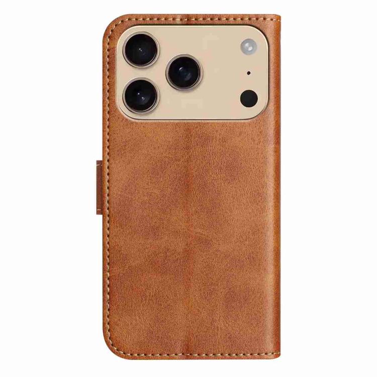 For iPhone 17 Pro Dual-Folded S-shape Leather Phone Case