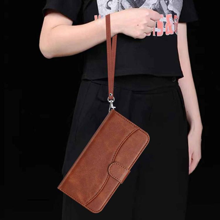 For iPhone 17 Pro Max Dual-Folded S-shape Leather Phone Case
