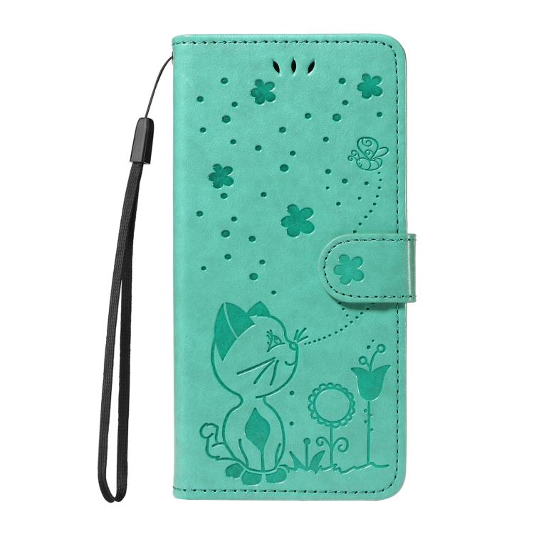 For Samsung Galaxy A06 5G / 4G Cat and Bee Embossed Flip Leather Phone Case