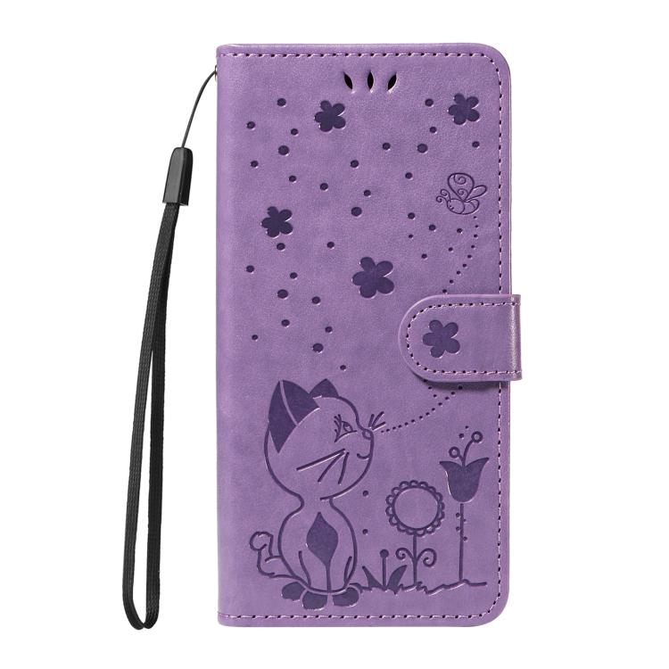 For Samsung Galaxy A06 5G / 4G Cat and Bee Embossed Flip Leather Phone Case