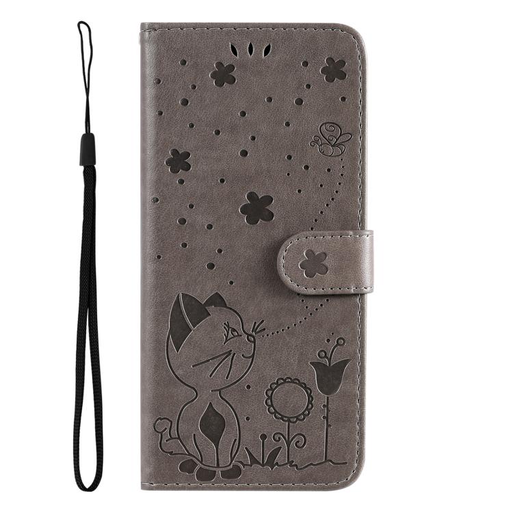 For Samsung Galaxy A56 5G Cat and Bee Embossed Flip Leather Phone Case