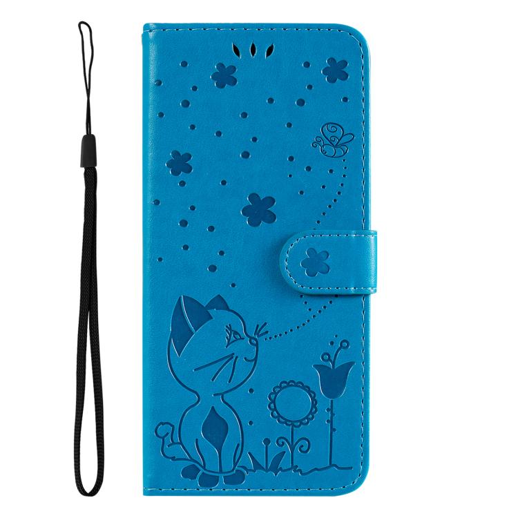 For Samsung Galaxy A56 5G Cat and Bee Embossed Flip Leather Phone Case