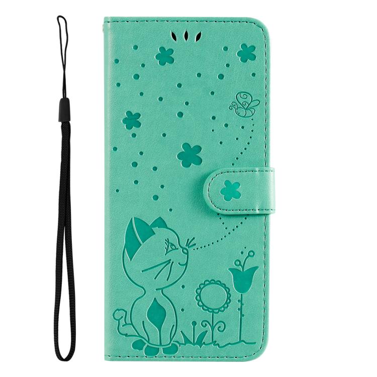 For Samsung Galaxy A56 5G Cat and Bee Embossed Flip Leather Phone Case