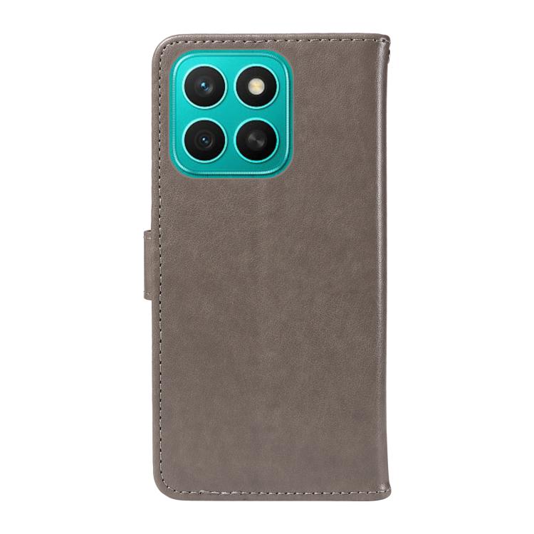 For Honor X8c 4G Global Cat and Bee Embossed Flip Leather Phone Case