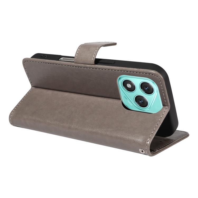 For Honor 400 Lite Global Cat and Bee Embossed Flip Leather Phone Case