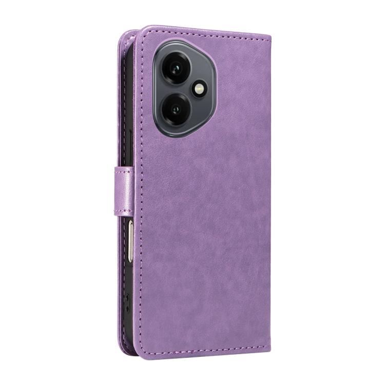 For Honor 400 Global 156.5mm Cat and Bee Embossed Flip Leather Phone Case