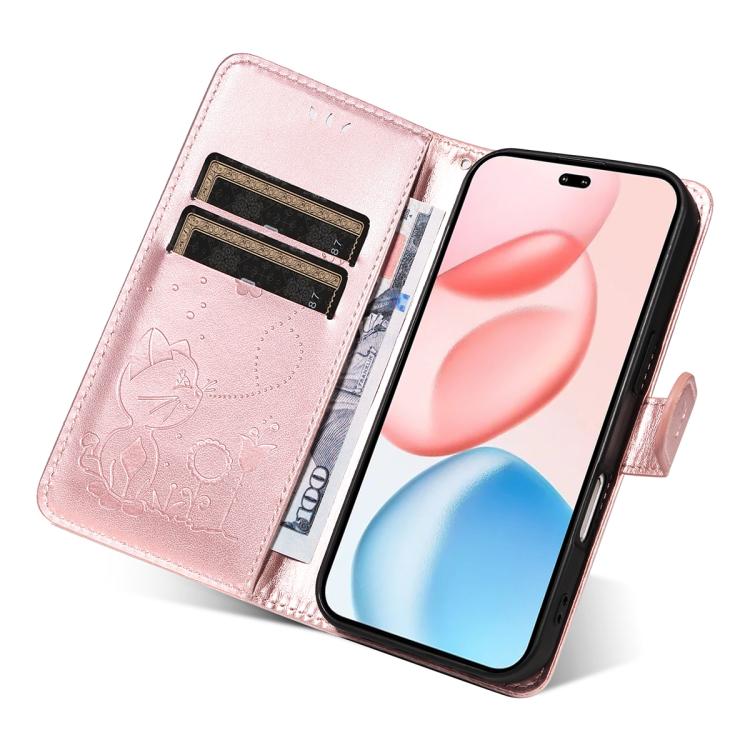 For Honor 400 Pro Global 160.8mm Cat and Bee Embossed Flip Leather Phone Case